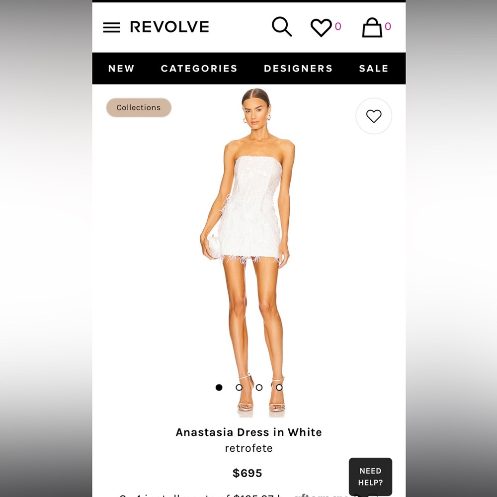 Retrofete white feather dress worn once for a few hours. Size medium